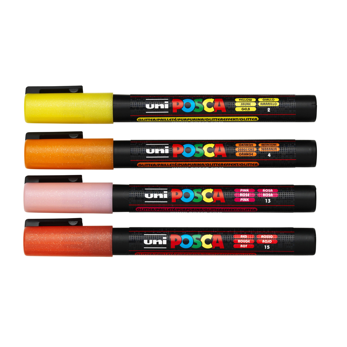 Posca PC3Mx4 silv/guld/vit/sva