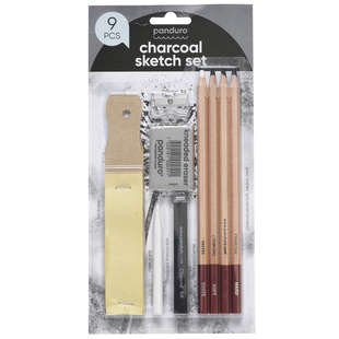 Set med kolpennor & tillbehör