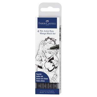 PITT artist pen Manga Black 4s