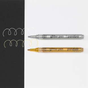 Glitter Pens 1 mm guld+silver