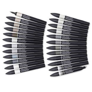 W&N Promarker Grey & black 24p