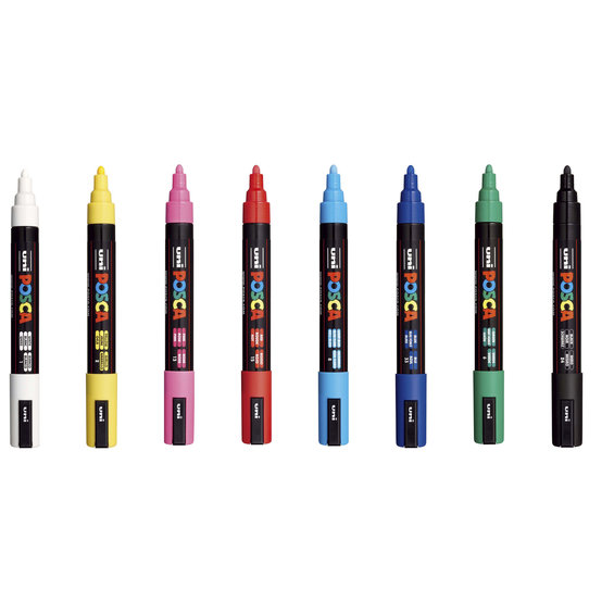 Posca PC-5M Basic 8-pack