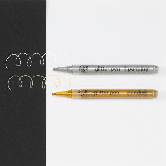 Glitter Pens 1 mm guld+silver
