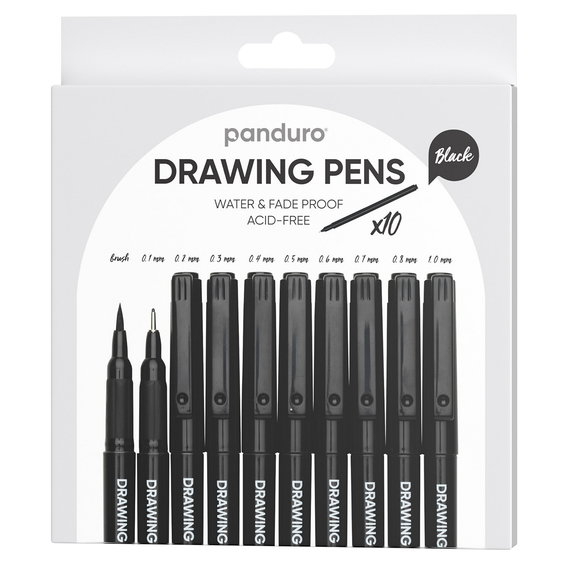 Panduro tuschpennor 10-pack