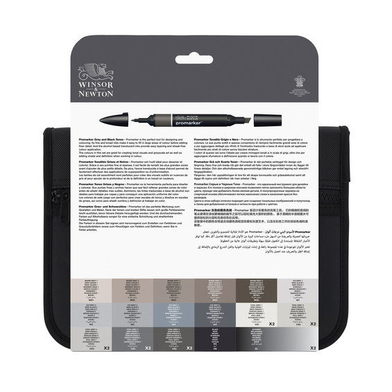 W&N Promarker Grey & black 24p